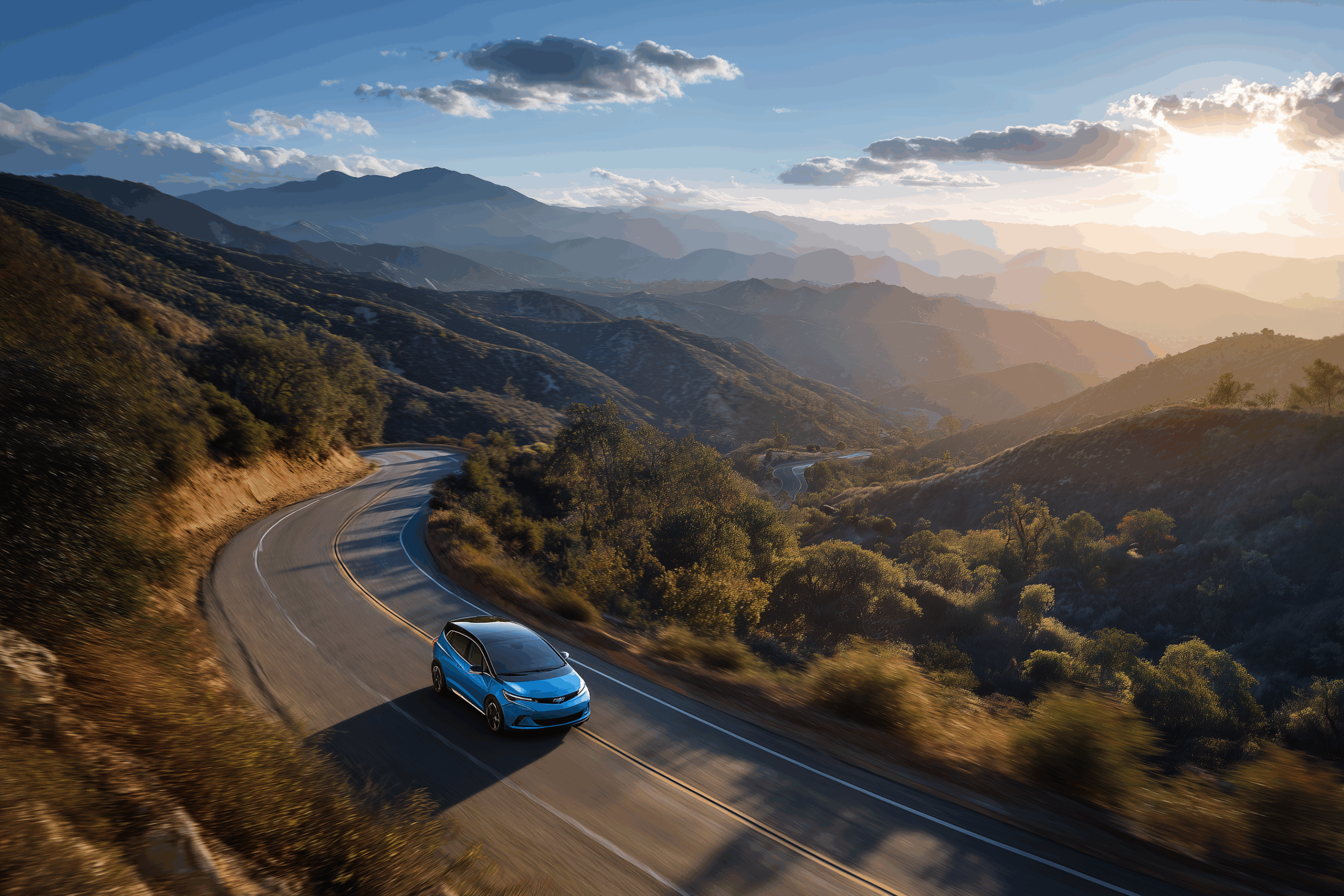 scenic view car driving in nature