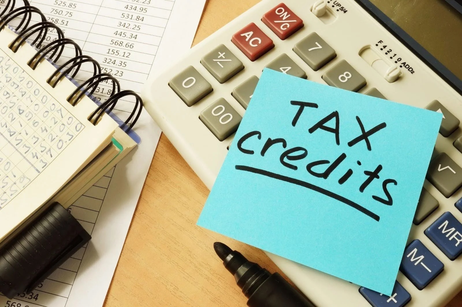 tax credits sticky note