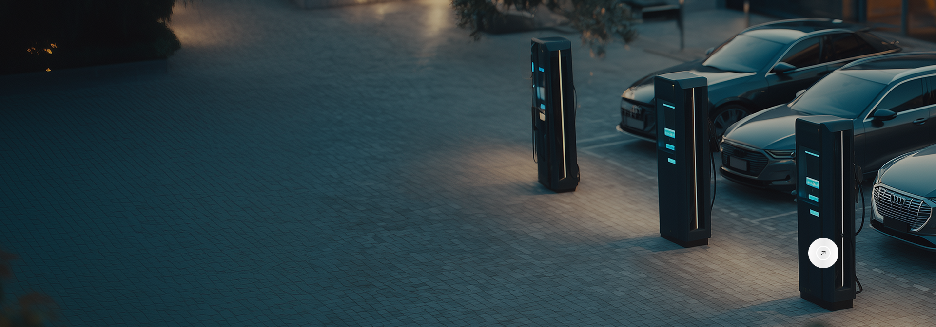 EV chargers in parking lot